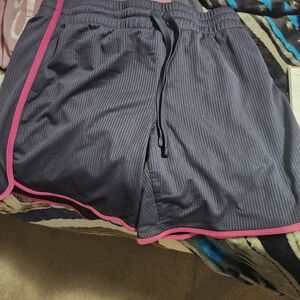 Under Armour Navy Athletic Shorts with Pink Edging